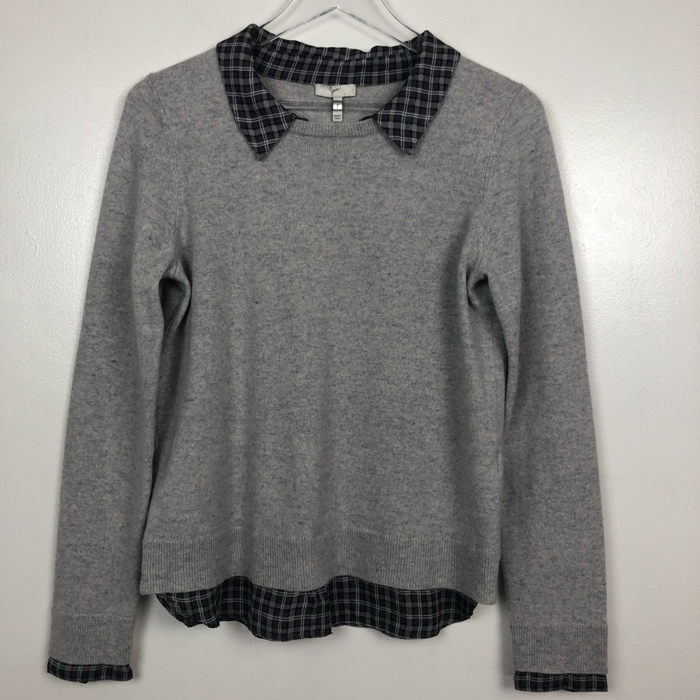 Joie Zhen Faux Shirt Wool/Cashmere PulloverSweater - Picture 3 of 8